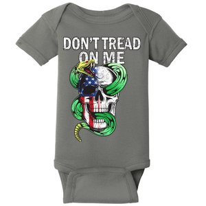 Don't Tread On Me American Snake Skull Baby Bodysuit