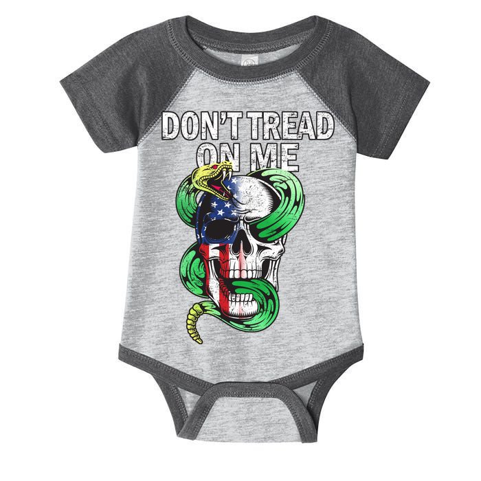 Don't Tread On Me American Snake Skull Infant Baby Jersey Bodysuit