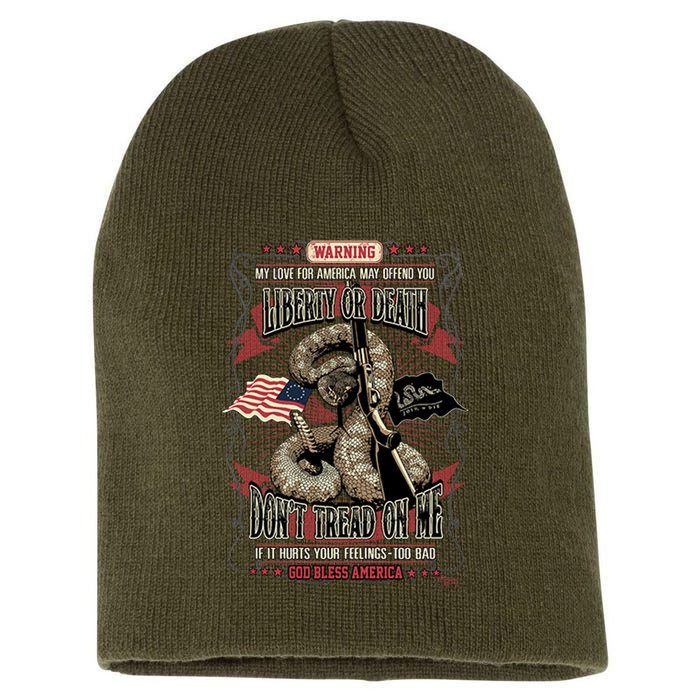 Don't Tread On Me Warning Short Acrylic Beanie