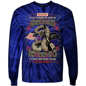 Don't Tread On Me Warning Tie-Dye Long Sleeve Shirt