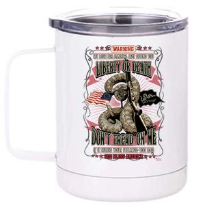 Don't Tread On Me Warning 12 oz Stainless Steel Tumbler Cup