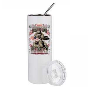 Don't Tread On Me Warning Stainless Steel Tumbler