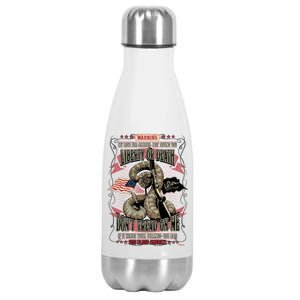 Don't Tread On Me Warning Stainless Steel Insulated Water Bottle