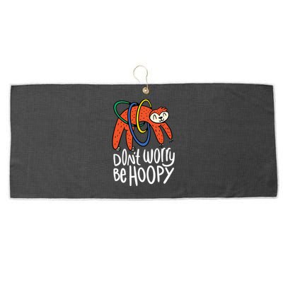 Don't Worry Be Hoopy Sloth Large Microfiber Waffle Golf Towel