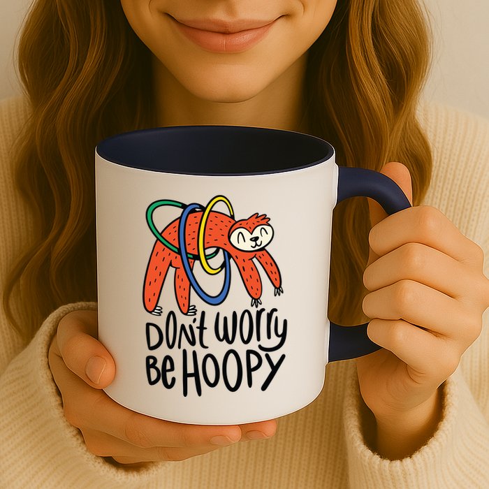 Don't Worry Be Hoopy Sloth Mug