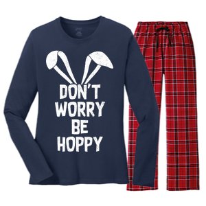 Don't Worry Be Hoppy Women's Long Sleeve Flannel Pajama Set 