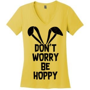 Don't Worry Be Hoppy Women's V-Neck T-Shirt