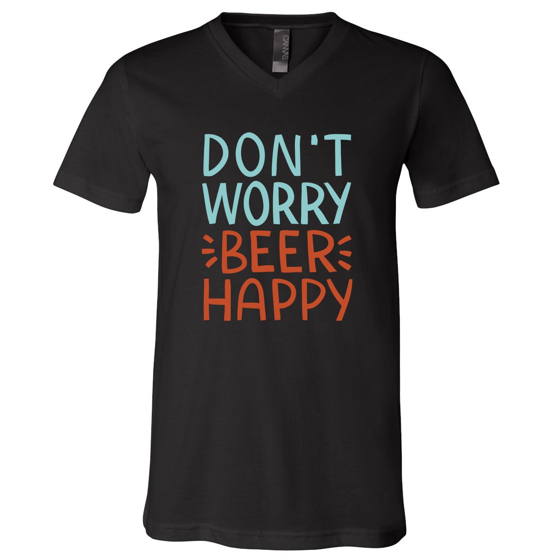 Don't Worry Beer Happy V-Neck T-Shirt