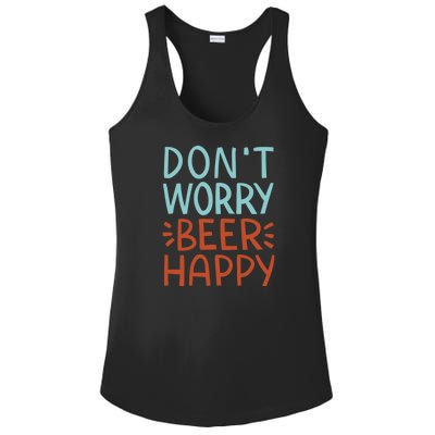 Don't Worry Beer Happy Ladies PosiCharge Competitor Racerback Tank