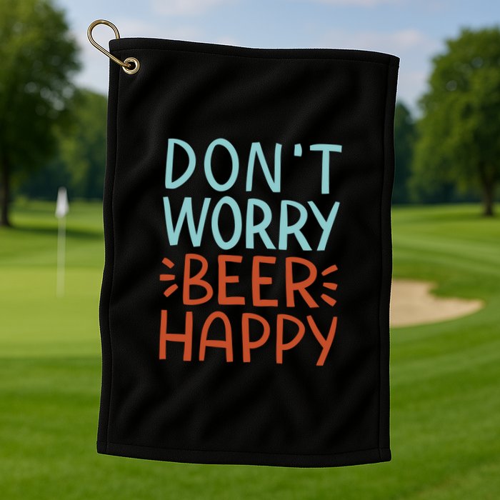 Don't Worry Beer Happy Golf Towel