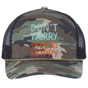 Don't Worry Beer Happy Retro Rope Trucker Hat Cap