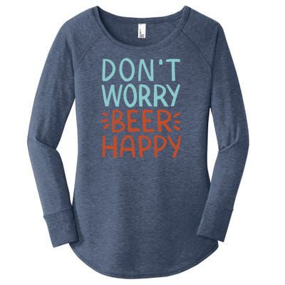 Don't Worry Beer Happy Women's Perfect Tri Tunic Long Sleeve Shirt