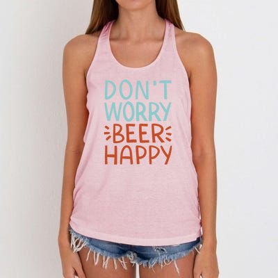 Don't Worry Beer Happy Women's Knotted Racerback Tank