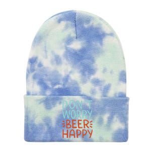 Don't Worry Beer Happy Tie Dye 12in Knit Beanie