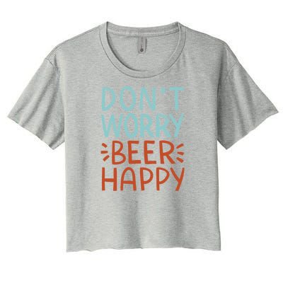 Don't Worry Beer Happy Women's Crop Top Tee