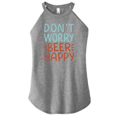 Don't Worry Beer Happy Women’s Perfect Tri Rocker Tank