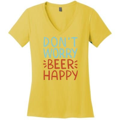 Don't Worry Beer Happy Women's V-Neck T-Shirt