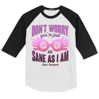 Don't Worry You're Just As Sane As I Am Luna Lovegood Kids Colorblock Raglan Jersey