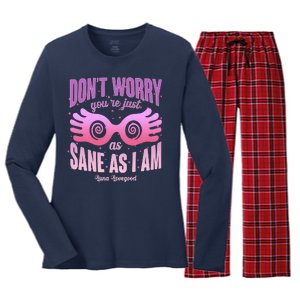 Don't Worry You're Just As Sane As I Am Luna Lovegood Women's Long Sleeve Flannel Pajama Set 