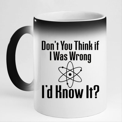 Don't You Think That If I Was Wrong I'd Know It? 11oz Black Color Changing Mug