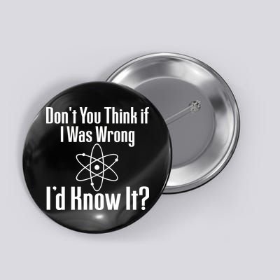 Don't You Think That If I Was Wrong I'd Know It? Button