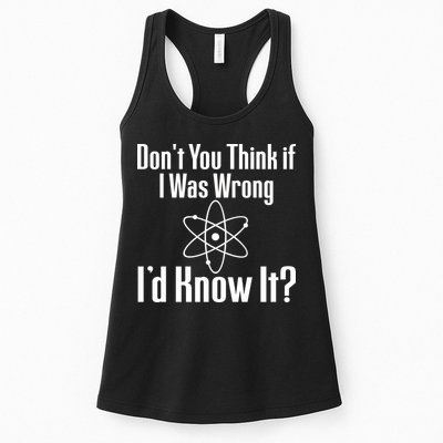 Don't You Think That If I Was Wrong I'd Know It? Womens Tank Top