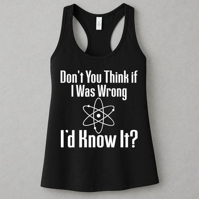 Don't You Think That If I Was Wrong I'd Know It? Womens Tank Top