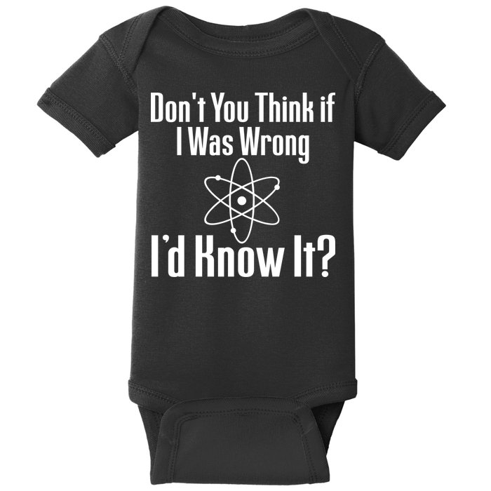 Don't You Think That If I Was Wrong I'd Know It? Baby Bodysuit