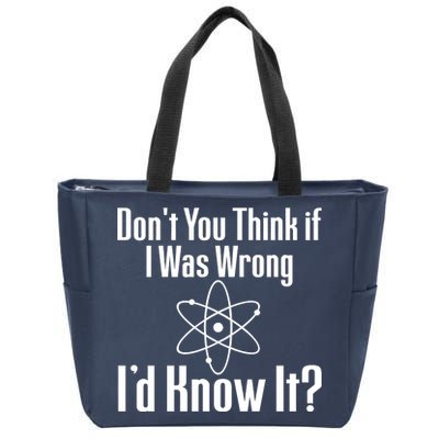 Don't You Think That If I Was Wrong I'd Know It? Zip Tote Bag