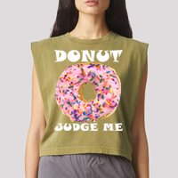 Donut Judge Me Garment-Dyed Women's Muscle Tee