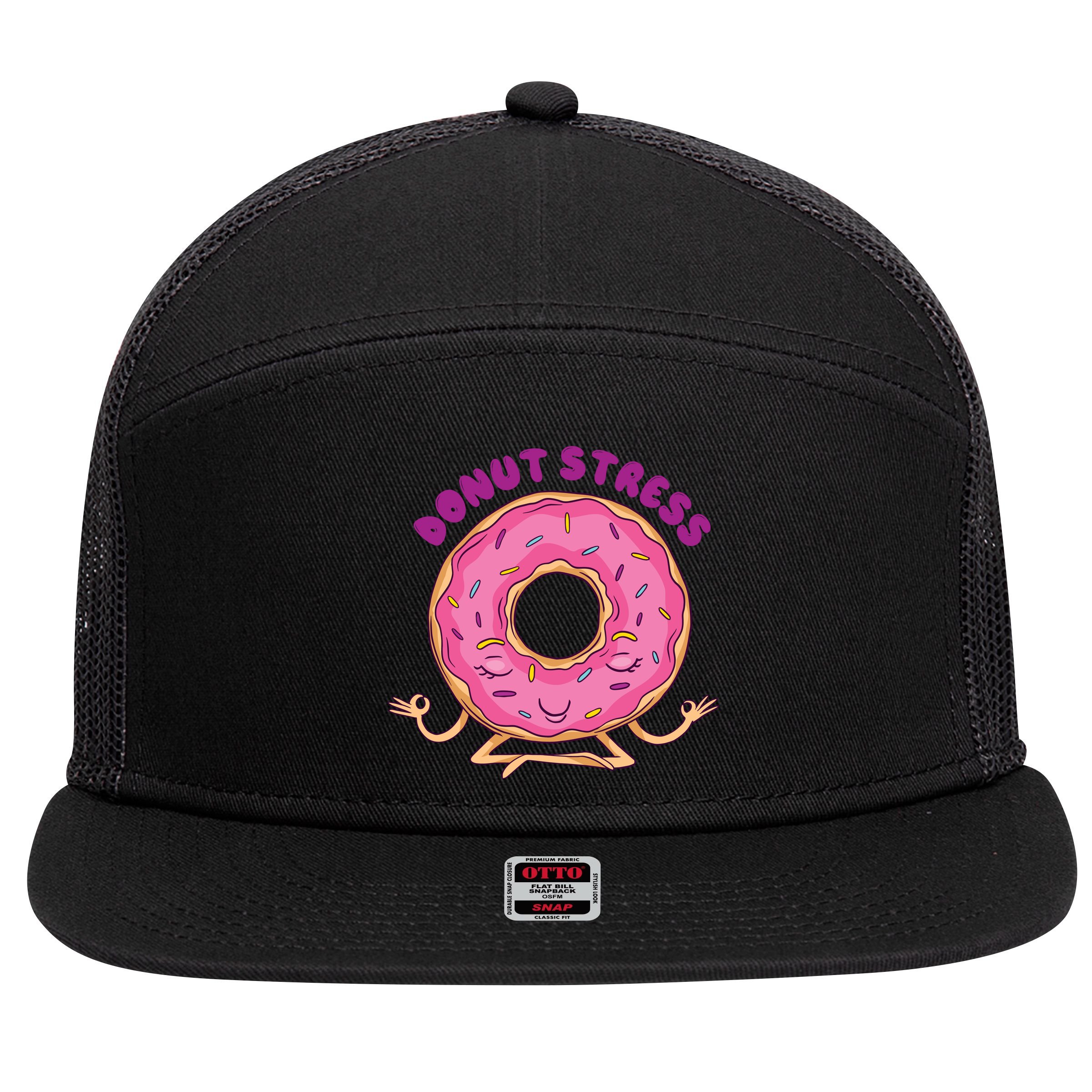 Donut Stress 7 Panel Mesh Trucker Snapback Hat