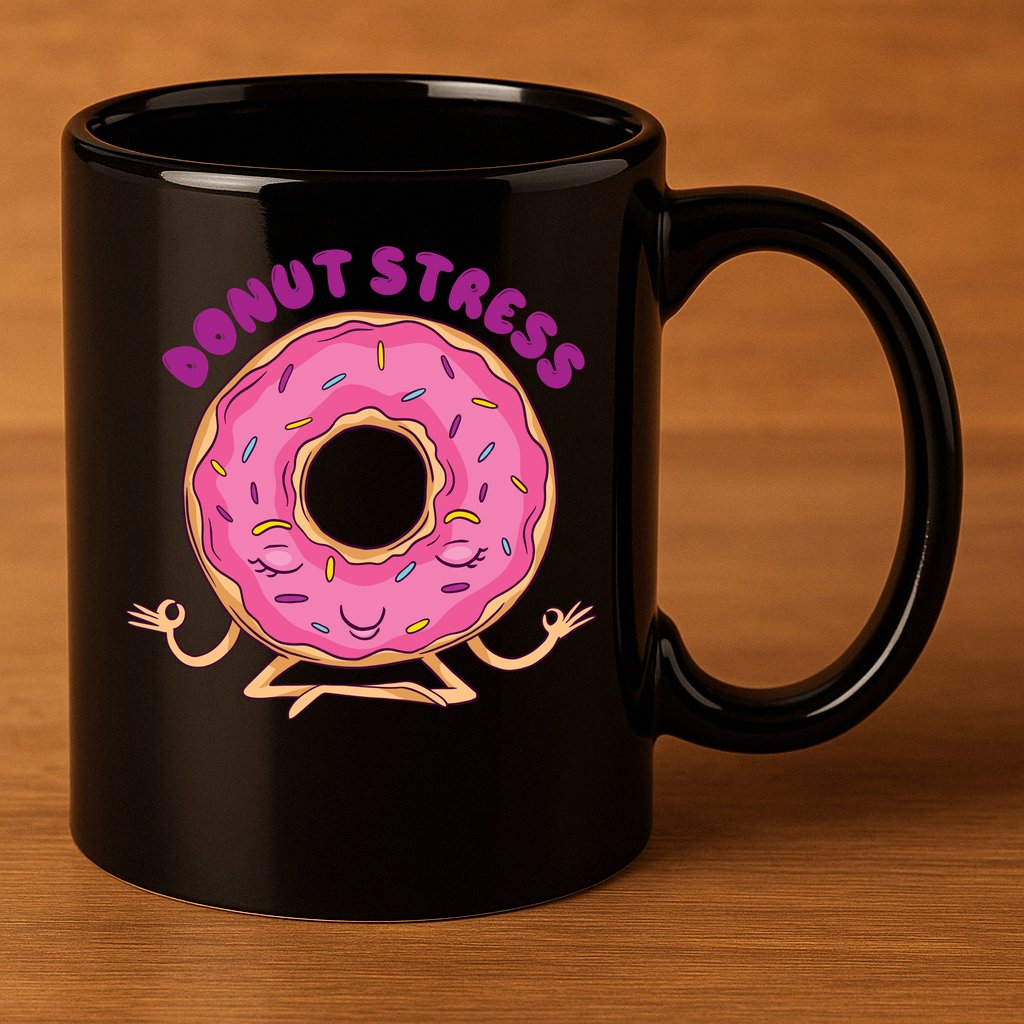 Donut Stress 11oz C Handle Ceramic Mug