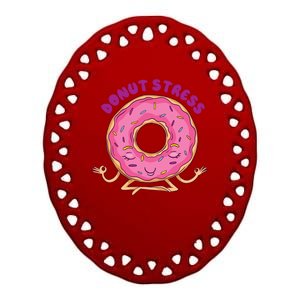 Donut Stress Ceramic Oval Ornament