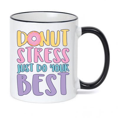 Donut Stress Just Do Your Best 11oz Black Color Changing Mug