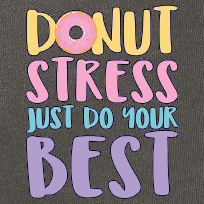 Donut Stress Just Do Your Best Cotton Canvas Backpack