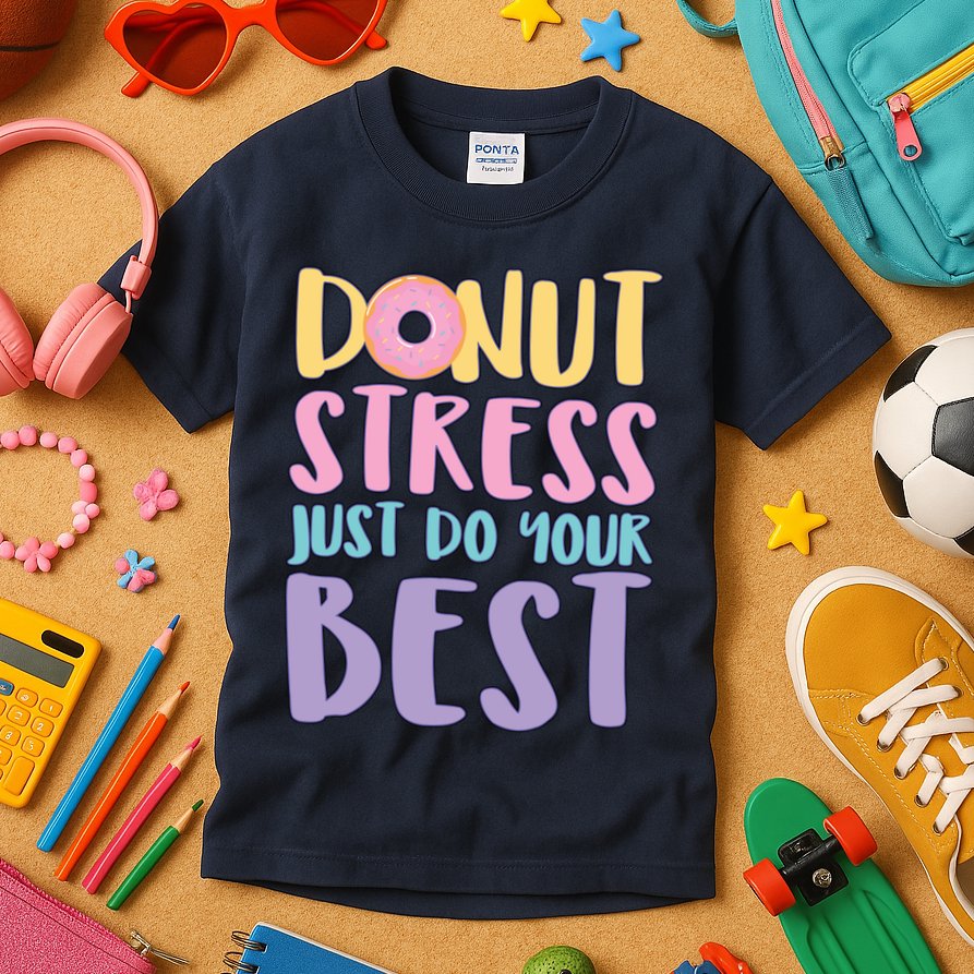 Donut Stress Just Do Your Best Kids T-Shirt