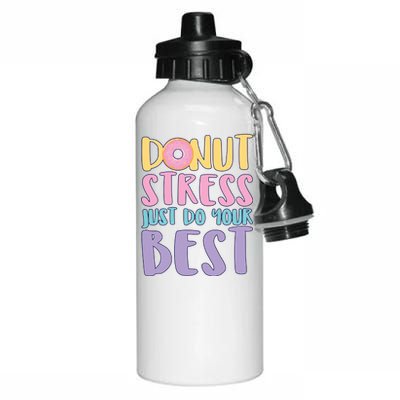 Donut Stress Just Do Your Best Aluminum Water Bottle