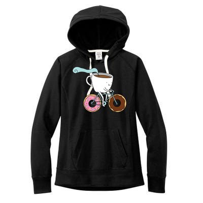 Donuts Coffee Bicycle  Women's Fleece Hoodie