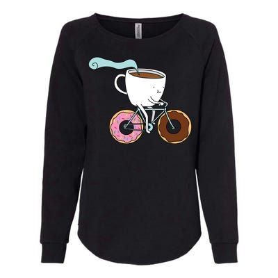 Donuts Coffee Bicycle  Womens California Wash Sweatshirt