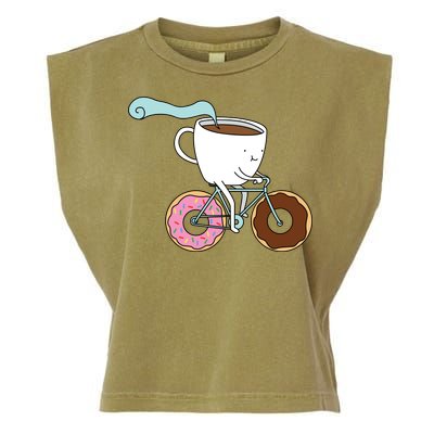 Donuts Coffee Bicycle  Garment-Dyed Women's Muscle Tee