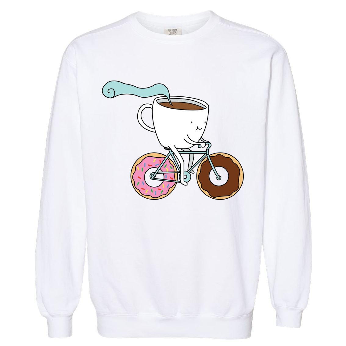 Donuts Coffee Bicycle  Garment-Dyed Sweatshirt