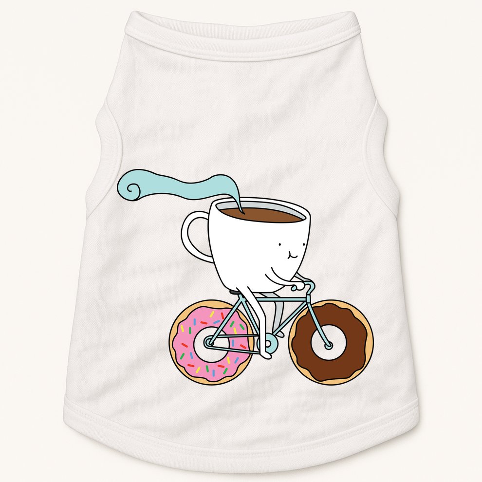 Donuts Coffee Bicycle  Doggie Tank