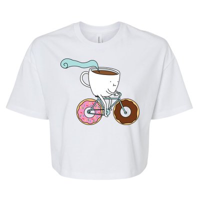 Donuts Coffee Bicycle  Bella+Canvas Jersey Crop Tee