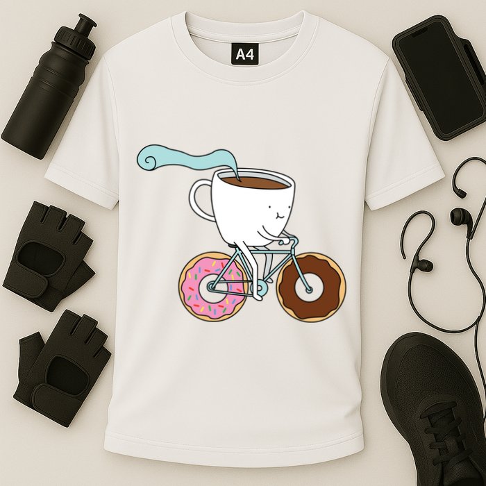 Donuts Coffee Bicycle  Cooling Performance Crew T-Shirt
