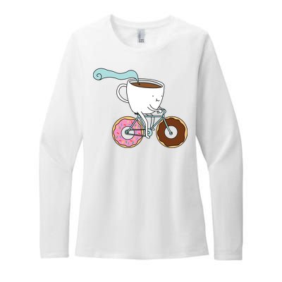 Donuts Coffee Bicycle  Womens CVC Long Sleeve Shirt