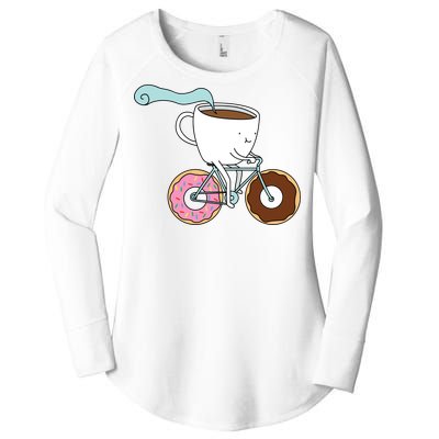 Donuts Coffee Bicycle  Women's Perfect Tri Tunic Long Sleeve Shirt