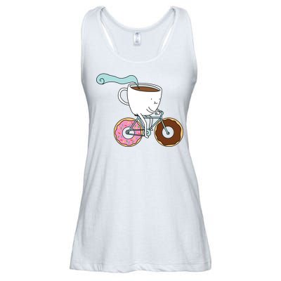 Donuts Coffee Bicycle  Ladies Essential Flowy Tank