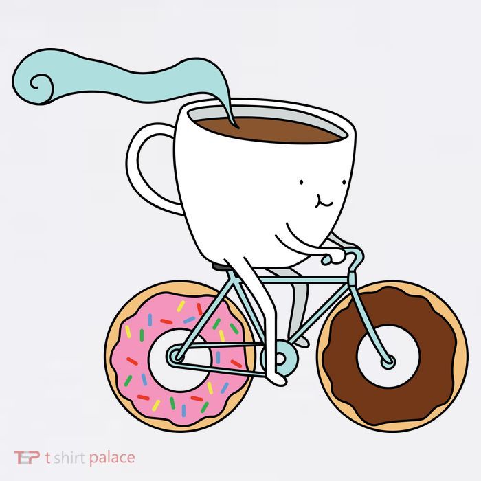Donuts Coffee Bicycle  Flatbill Hat