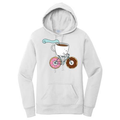 Donuts Coffee Bicycle  Women's Pullover Hoodie