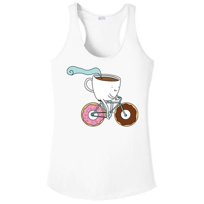 Donuts Coffee Bicycle  Ladies PosiCharge Competitor Racerback Tank